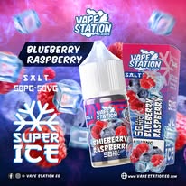 Vape Station Super Ice SaltNic Blueberry Raspberry توت ساقع