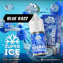 Vape Station Super Ice SaltNic Blue Razz توت ساقع